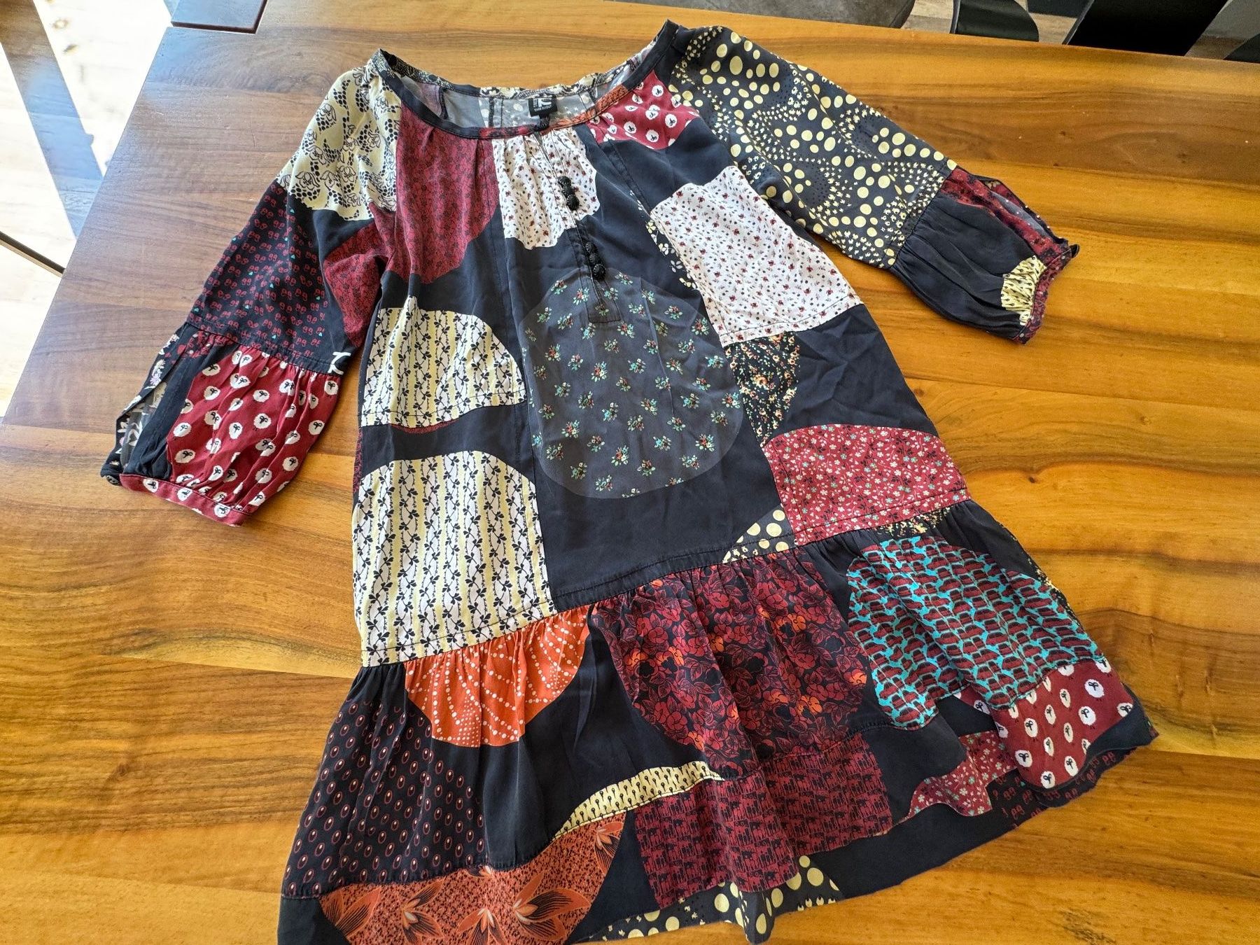 Vestiti: TRICOT CHIC Luxus Seidenkleid Patchwork Gr. IT42 DE 38 – Usato da Meiringen venduto da snahhanssnah