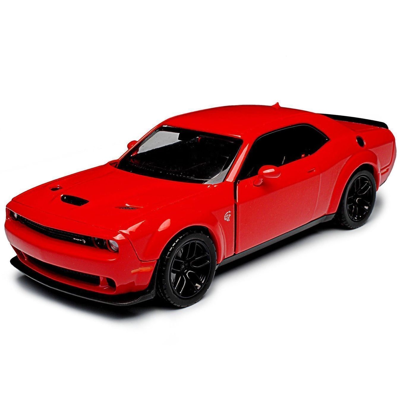 Dodge Modellini d'auto: Dodge Challenger SRT Hellcat Wide Body 2018 rot / schwarz – Nuovo e nell'imballaggio originale da Gerlafingen venduto da espero88 1