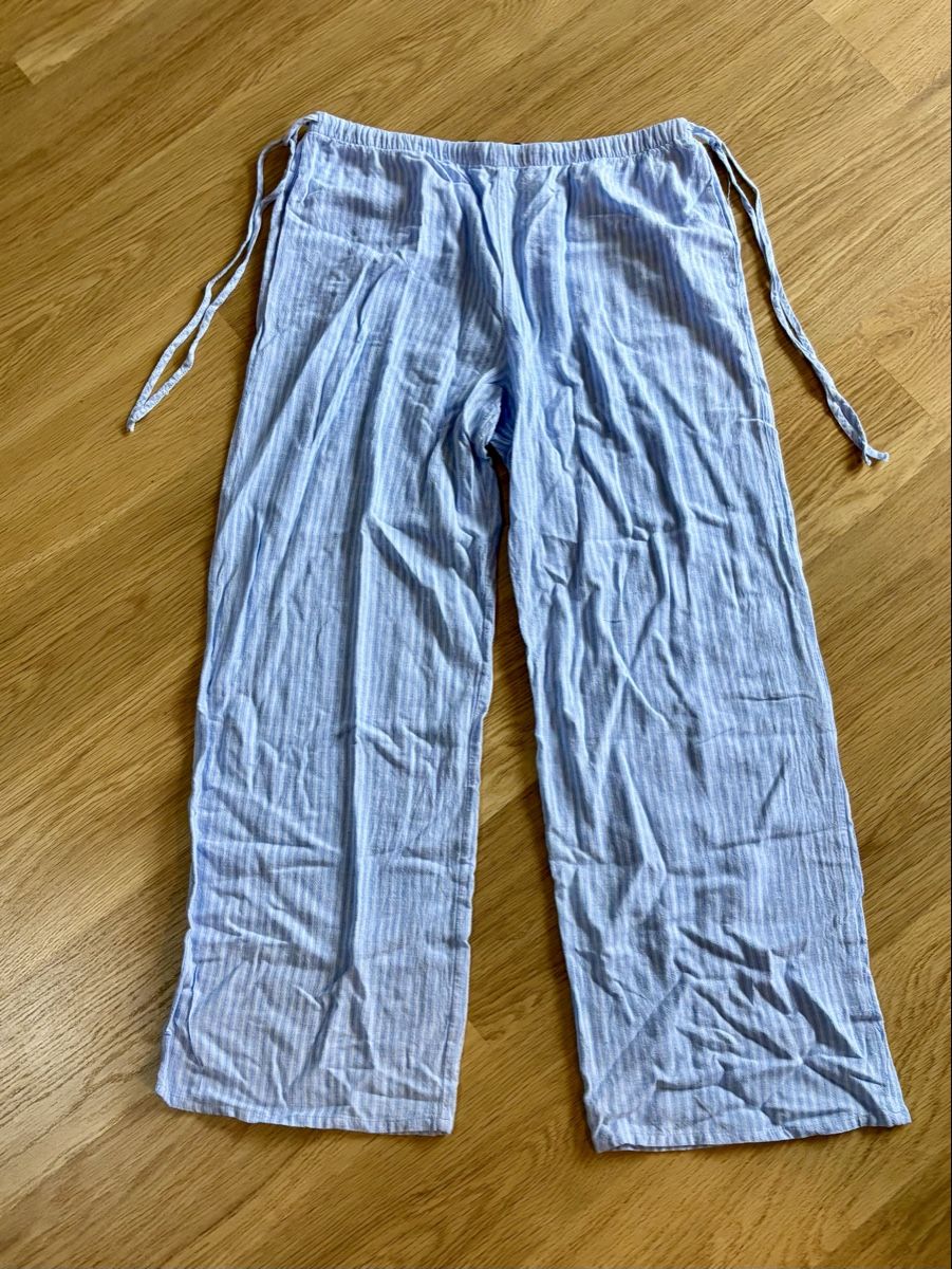 Zara Pantaloni: Zara Hose, Sommerhose, blau gestreift – Usato da Baden venduto da Tiffany6878 2