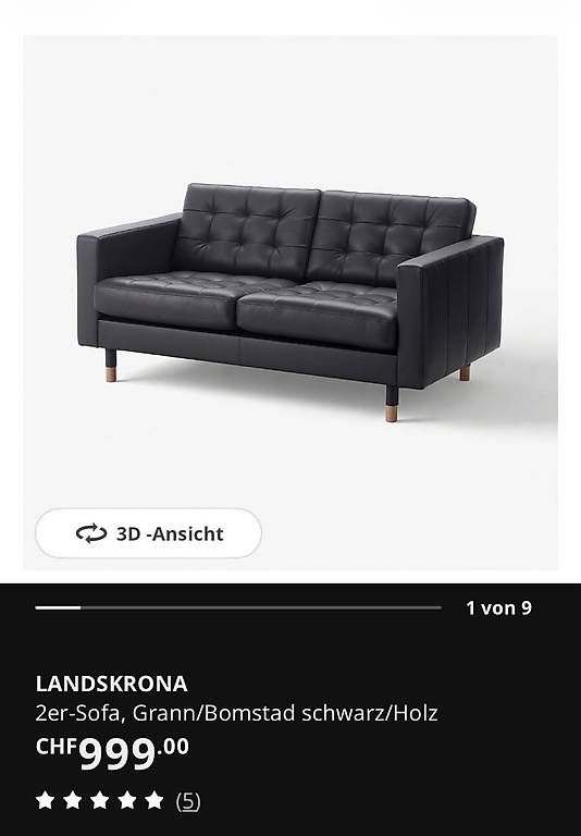 Sofas: Sofa Landskrona Ikea - dunkelbraun – D'occasion à Gümligen par alessandra.ge 3
