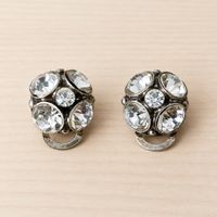 Orecchini vintage a clip con cristalli - Made in Italy
