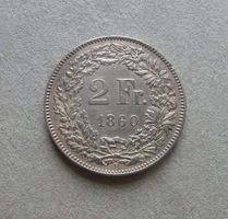 ++ 2.- Franken 1860, schöne Patina, gute Erhaltung