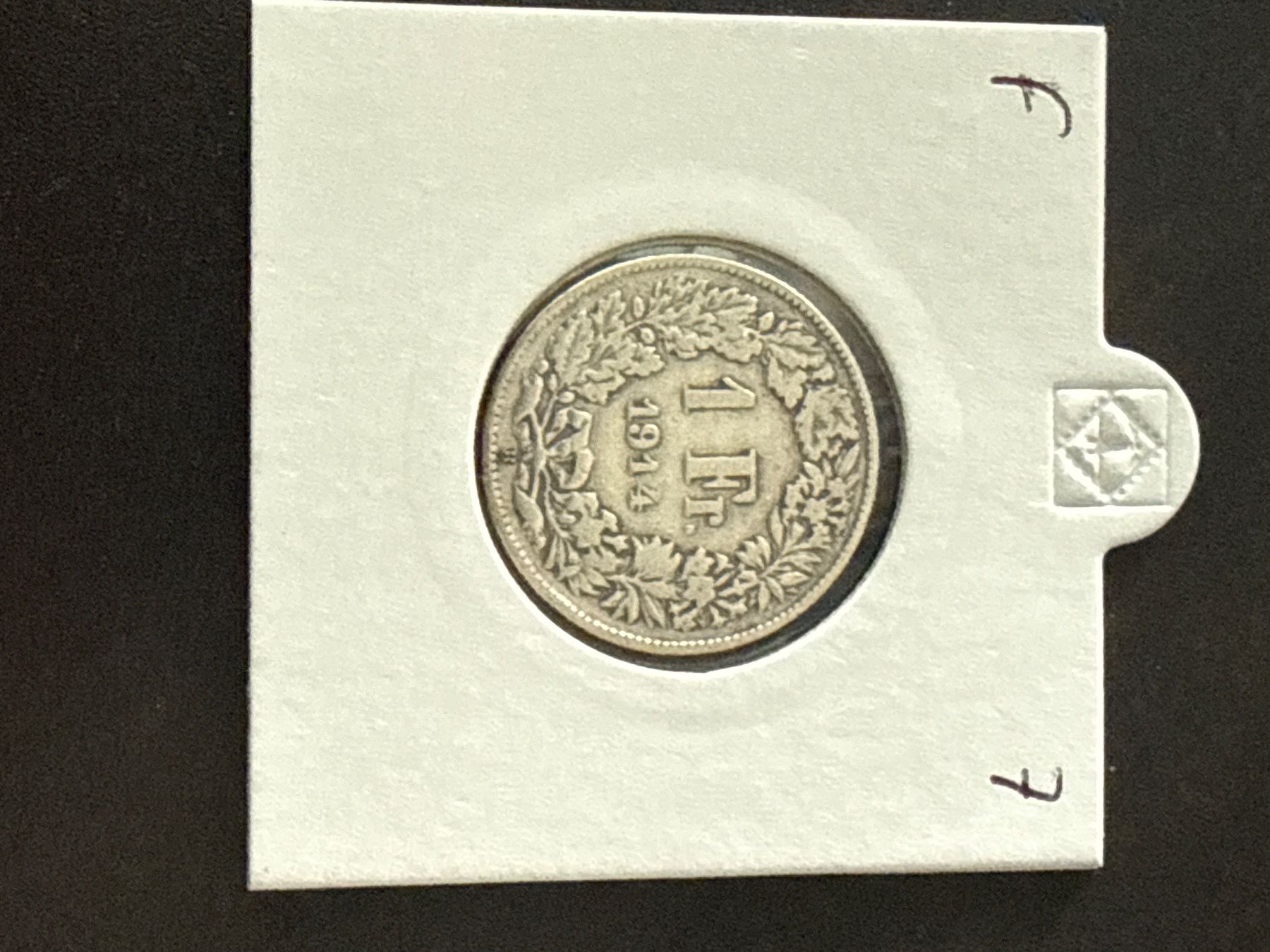 Alle Münzen: Swiss 1 franc 1914 Silver Coin – Gebraucht aus Pully von ta571