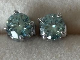 Luxus Elegante Zirkonia Ohrstecker Ohrschmuck  Farbe:Silber