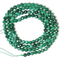 1 Strang tolle kleine Malachit Perlen 3 mm facettiert