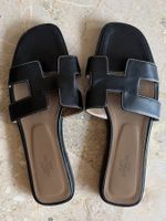 HERMES ORAN SANDAL BLACK SIZE 37,5