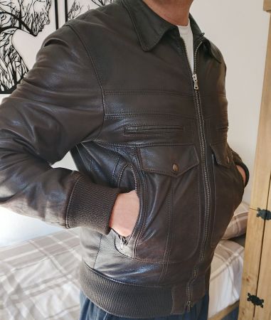 lederjacke braun herren