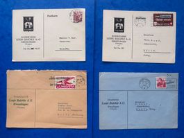 ENVDIV - 4 enveloppes/cartes affranchies s/thème CHAUSSURES