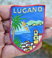 VINTAGE Badge LUGANO nos ST. GALLER STICKEREI Palme