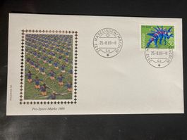 CH 1989 Pro Sport Ortsstempel Magglingen illustrierte FDC