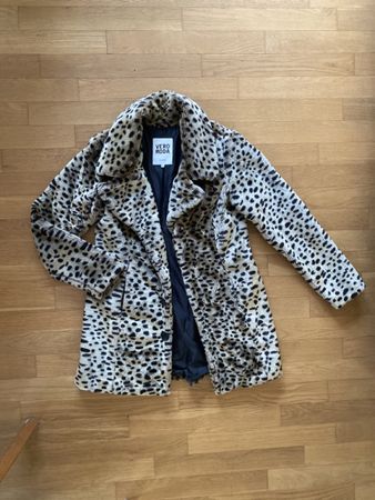 Vero Moda Kunstfell Leopard Teddy-Mantel Gr. L