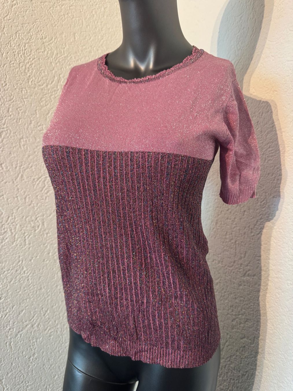 Pullover & Sweatshirts: Zweifarbiger Feinstrickpullover Altrosa Violett Gr M – Gebraucht aus Frenkendorf von Style365 1