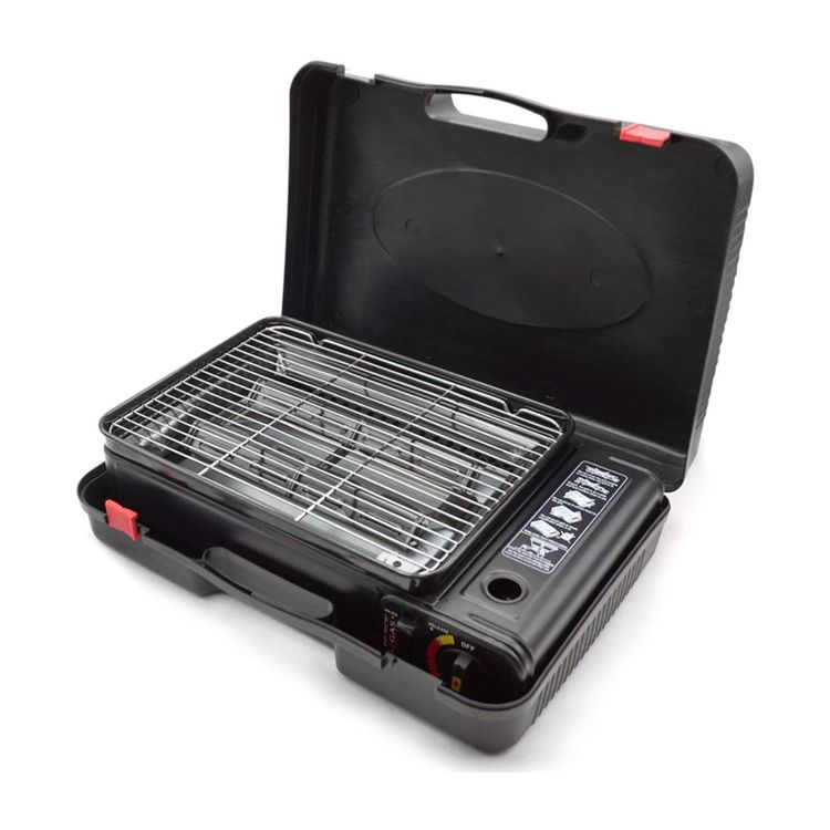 Tragbarer Gasgrill Camping Grill Mit Koffer - Tischgrill Gasherd BBQ Fr  Outdoor Camping Trekking Reisen BBQ Gaskocher Camping