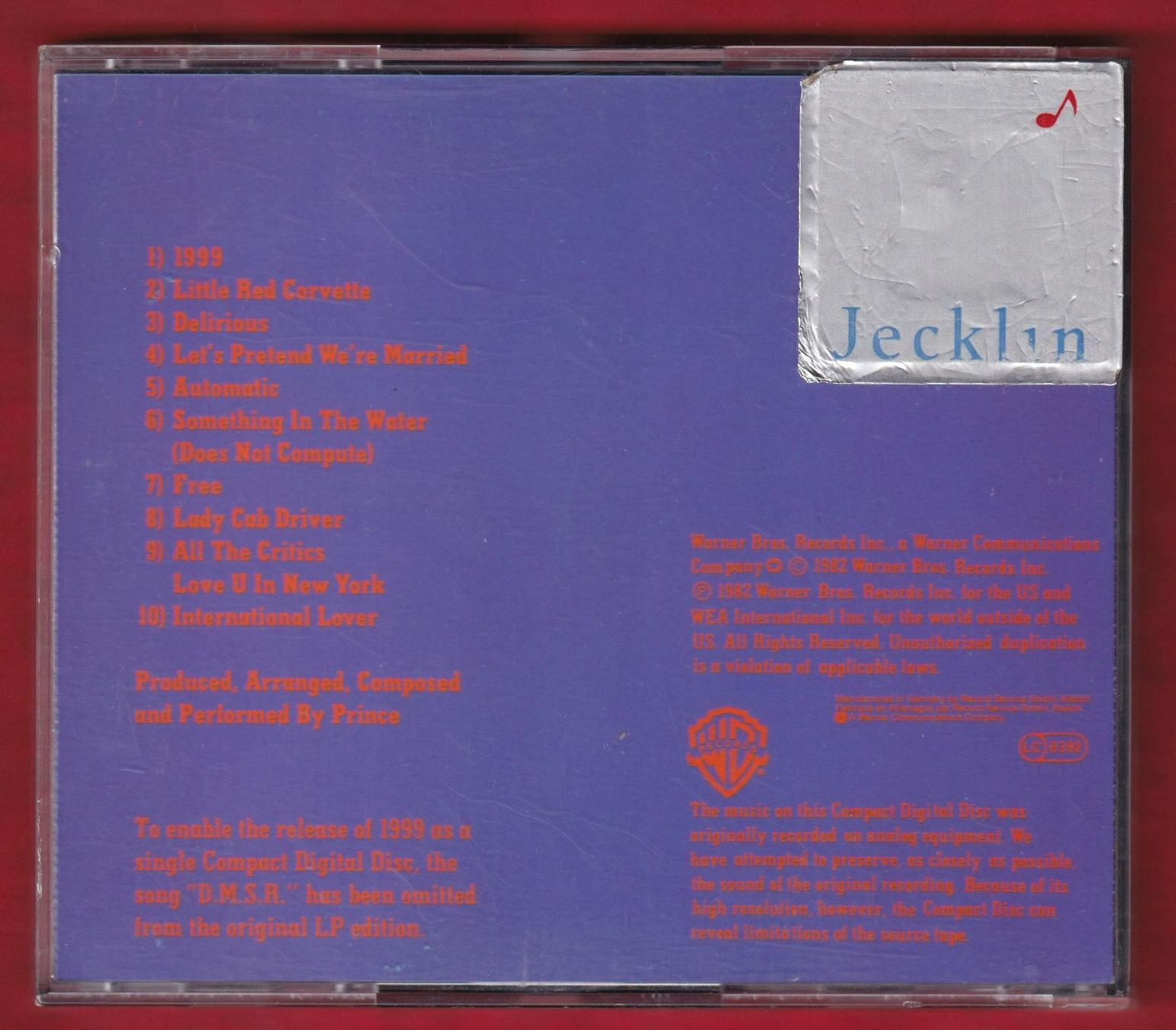 CD: Prince - 1999 (CD) – Usato da Zürich venduto da Pfluftl2000 1