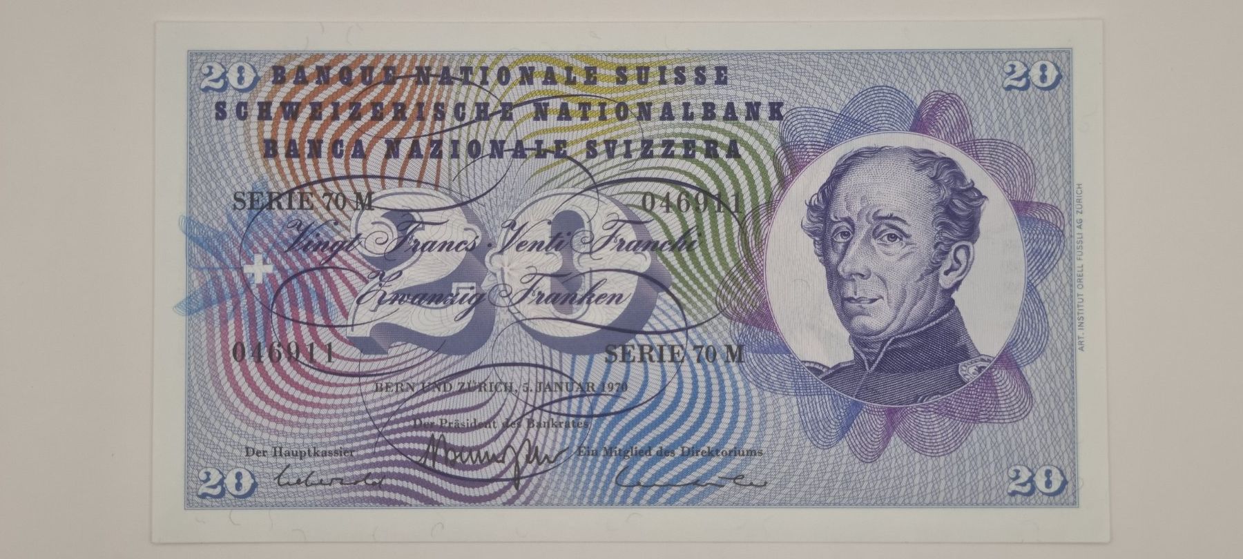 Banconote: Note 20 FR 1970 ungefaltet – Nuovo e nell'imballaggio originale da Bure venduto da chap981