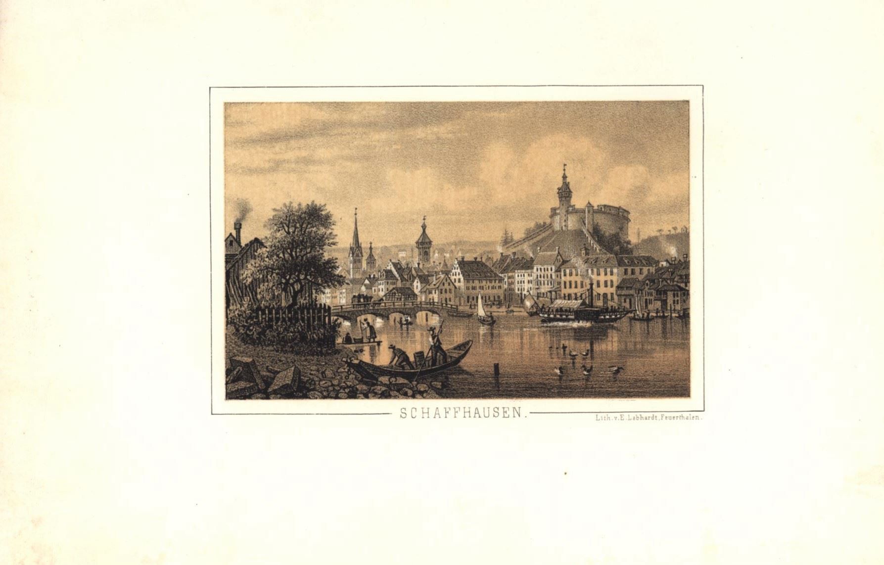 Incisioni: Schaffhausen  von Labhardt 1866 – Usato da Rafz venduto da Helvet32