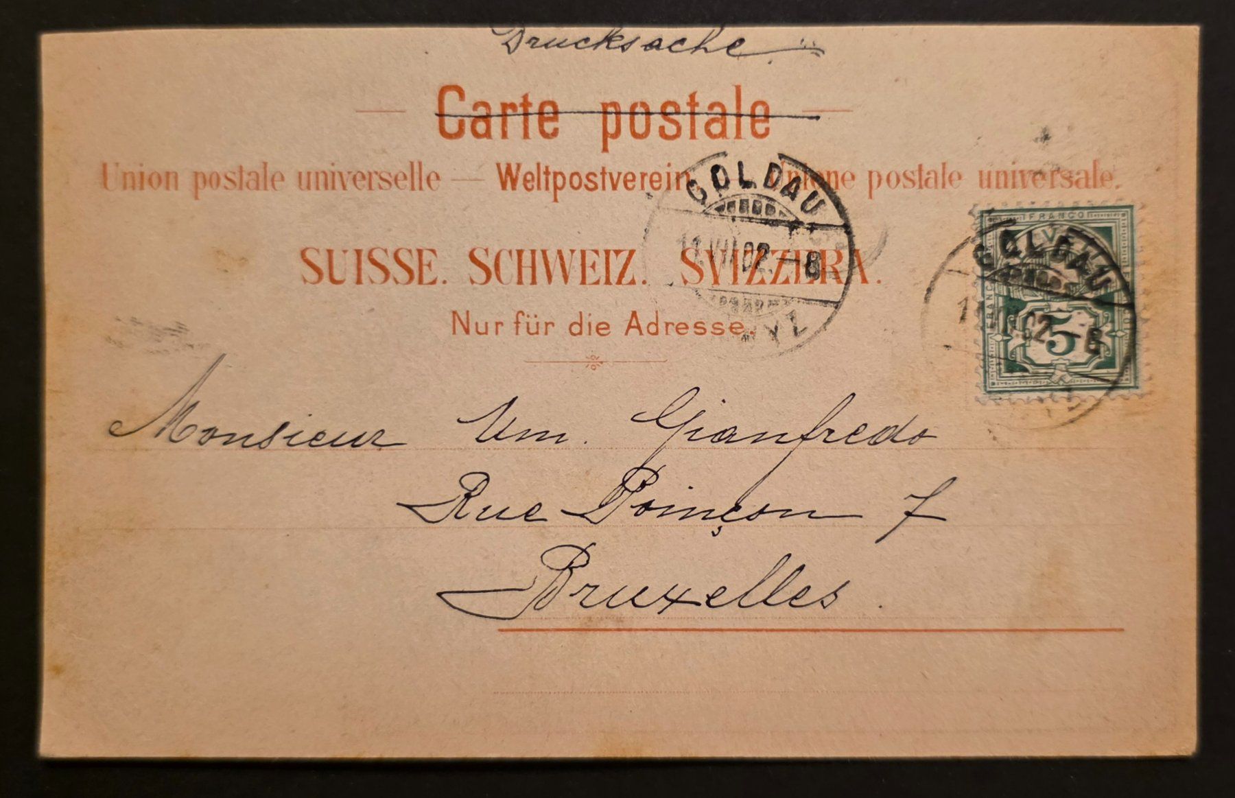 Cartoline postali: Schweiz Ansichtskarte 1902 Meiringen Reichenbachfall – Usato da Thalwil venduto da RicardoTH8800 1