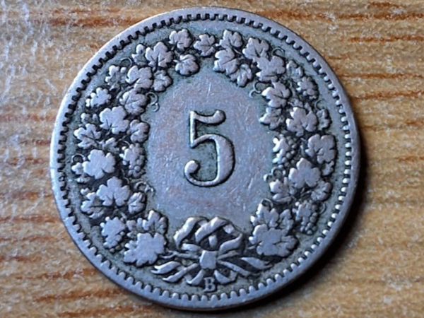 Tutti le monete: 5 Rappen 1902 – Usato da Münchenstein venduto da purbach1 7