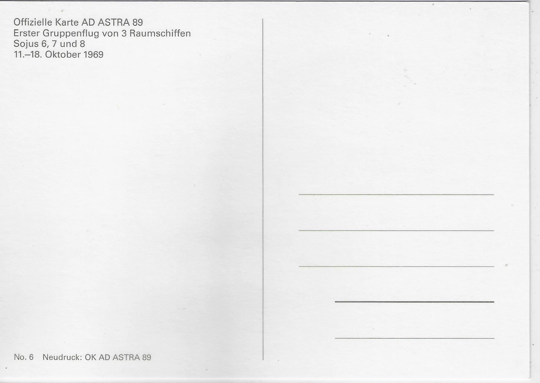 Tutti i francobolli: Off. Karte AD Astra 89 - Erster – Usato da Ettingen venduto da Kartenplanet 1