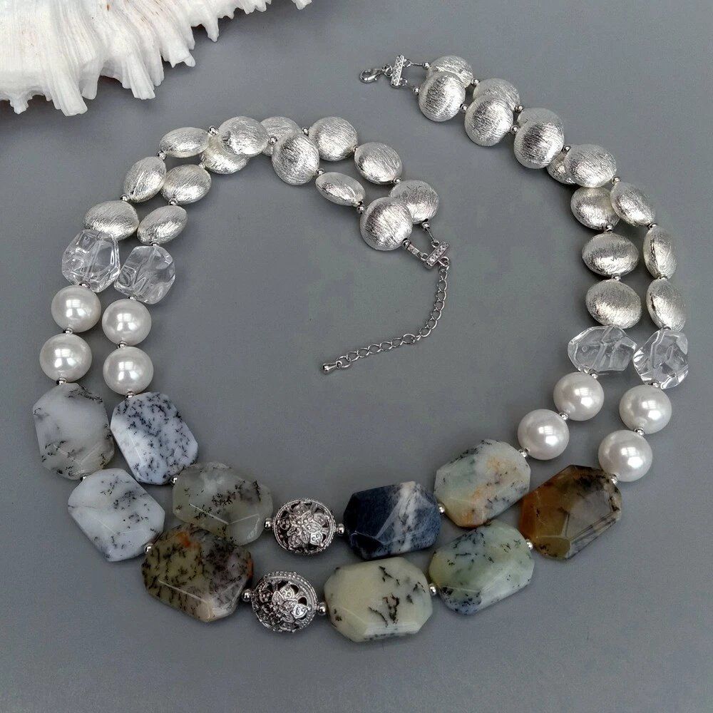 Catenine: Weiss Opal Perlen Halskette Collier Opale Perle blanche – Nuovo (secondo la descrizione) da Prilly venduto da ilyria73 3