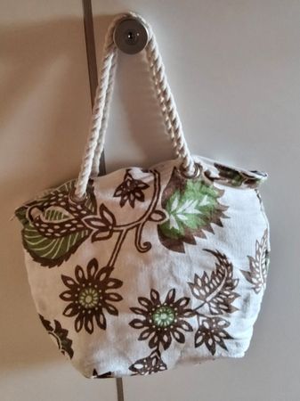 Handtasche / Einkaufstasche beigfarbig mit Kordel