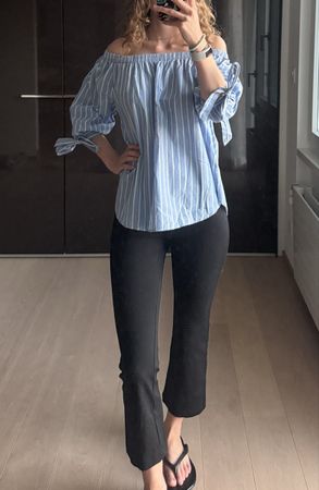 Gestreifte Offshoulder Bluse 