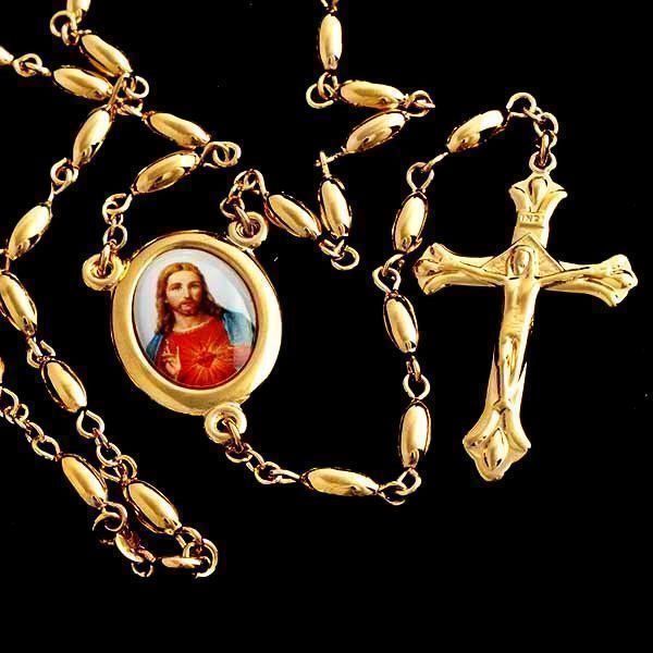 Rosenkranz Kette Jesus Christus Rosaire Collier Christ 60 cm