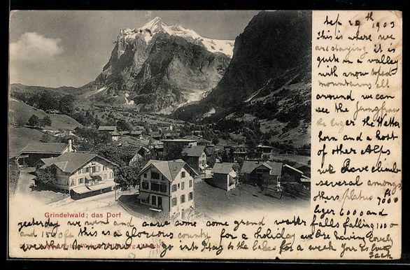 Cartoline postali: AK Grindelwald, Das Dorf, 1903 – Usato da Berlin venduto da bartko-reher