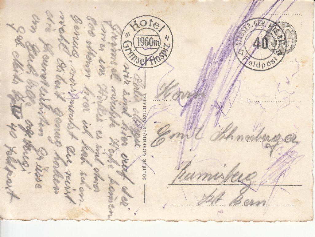 Cartoline postali: Grimsel Staumauer mit Postauto ca. 1945 – Usato da Bürglen TG venduto da StampGraf 1