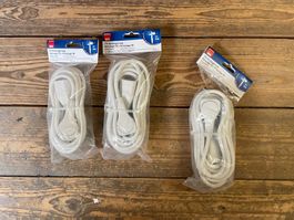 3x Verlängerungskabel je 3-5m neu und originalverpackt