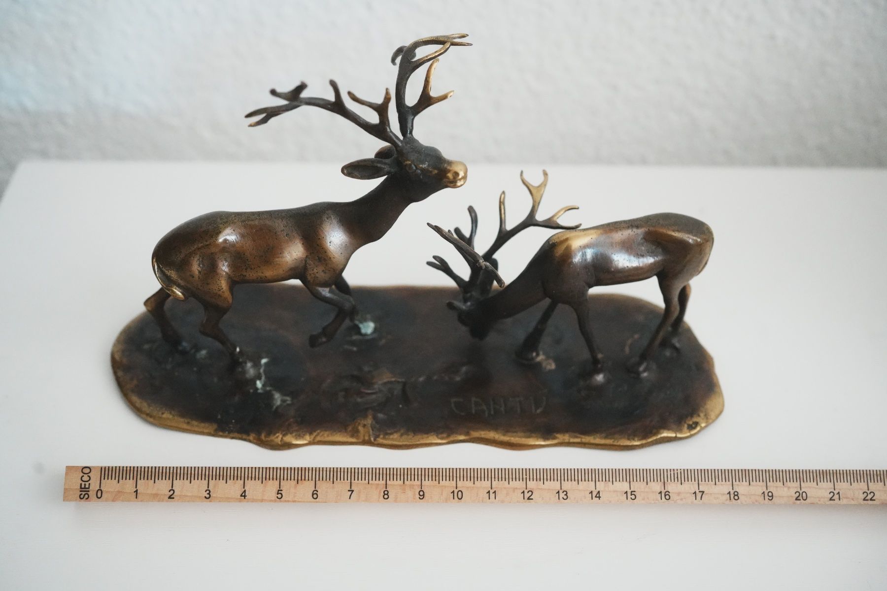 Sculture & Statue: Bronzefigur Hirschgruppe, sign. Cantu, 2 Hirsche – Usato da Volketswil venduto da HeredisAntiques 5
