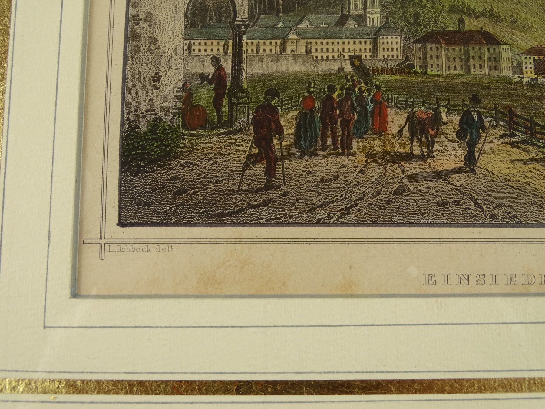 Incisioni: EINSIEDELN, STAHLSTICH UM 1865 – Usato da Grüningen venduto da Kartensammler 4