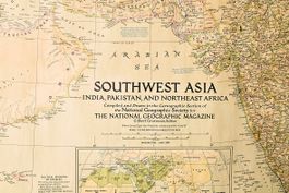 National Geographic Magazine Karte Southwest Asia 1952