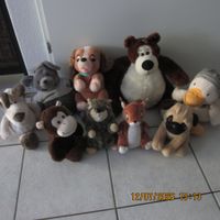 Stofftiere Konvolut 9 Stk gem Bilder
