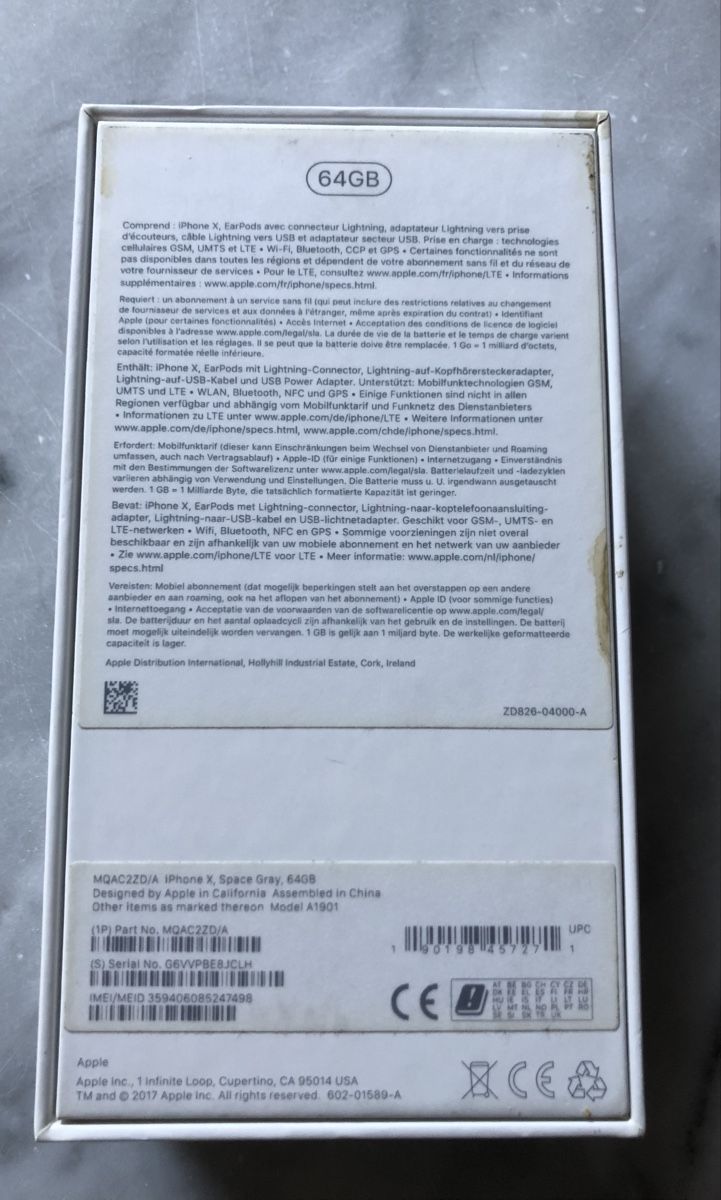 Apple Portables: iPhone X 64GB – D'occasion à Muttenz par juve67 1