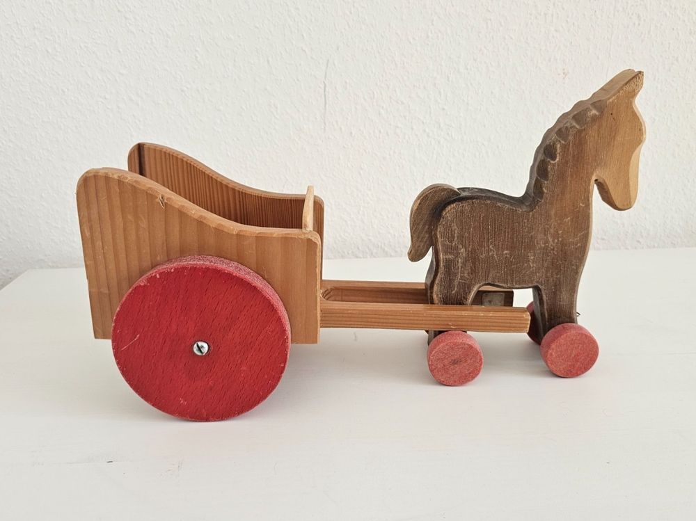 Jouets: Pferd mit Wagen Holz Spielzeug Decor Vintage – D'occasion à Pfäffikon ZH par eric0113 2