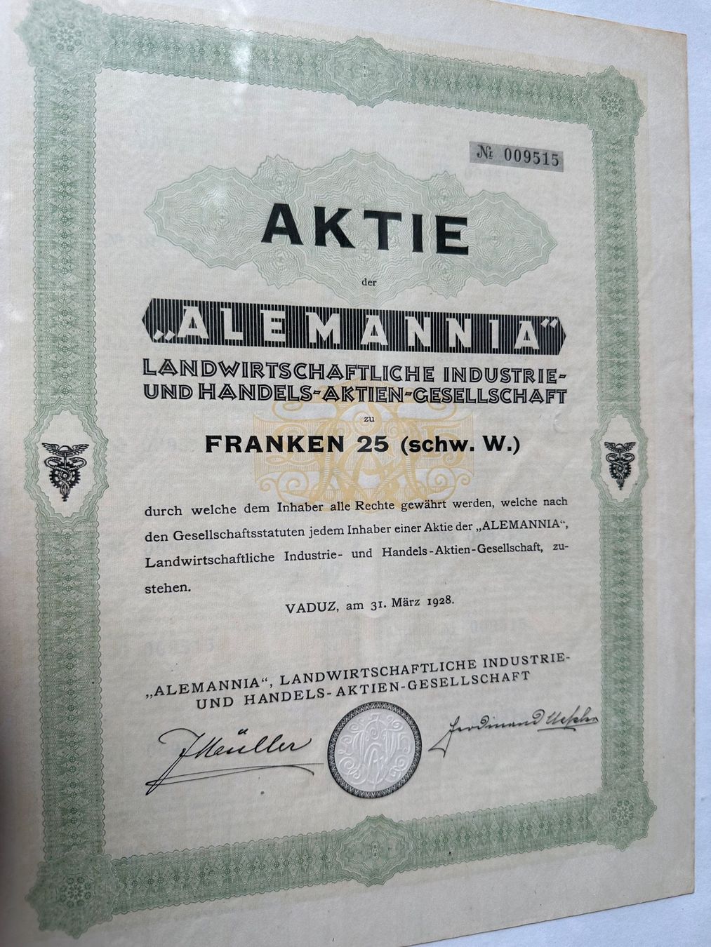 Documenti: Alemannia Aktie – Usato da Villmergen venduto da Bezdupe 7