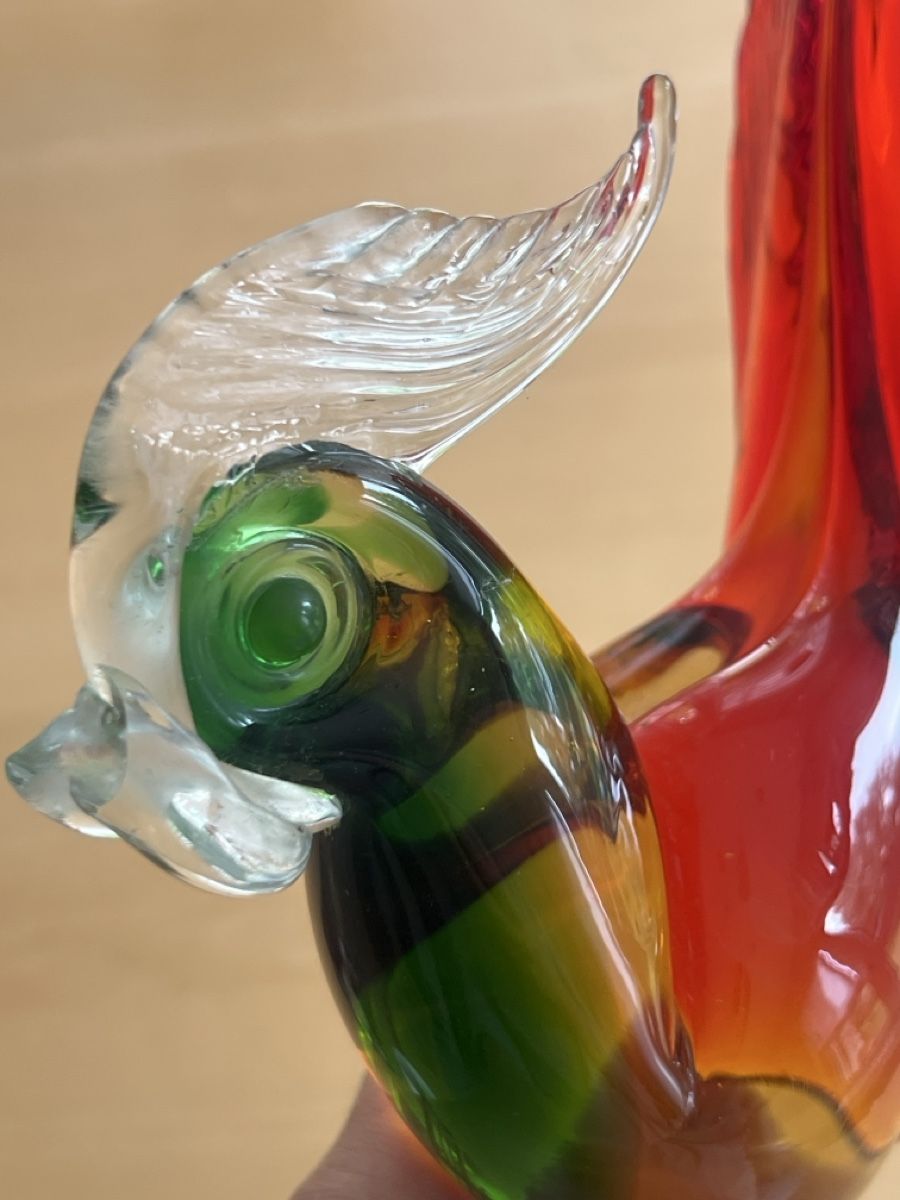 Murano Bicchieri: Murano oiseau coq figurine – Usato da Rüschlikon venduto da La_Mode 1