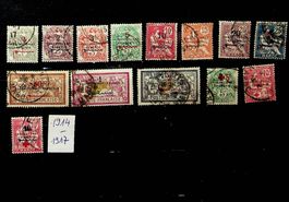 AFRIQUE MAROC TIMBRES OBLITÉRÉS 1914-1917 /JT34