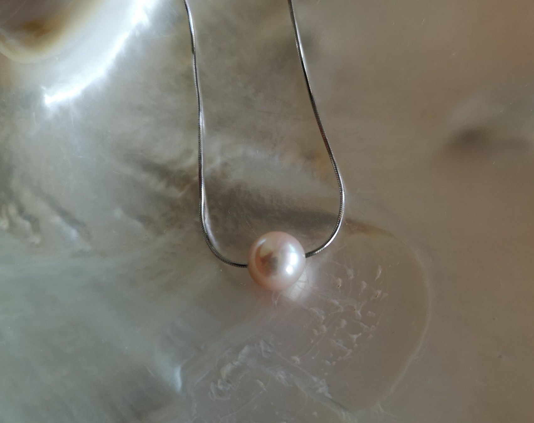 Catenine: Silberkette mit rosa Süsswasserperle – Nuovo e nell'imballaggio originale da Rümlang venduto da 21f 1