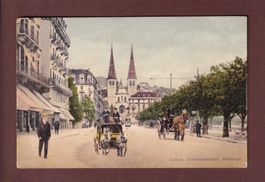 LUZERN - Schweizerhofquai - Kutsche - Hofkirche
