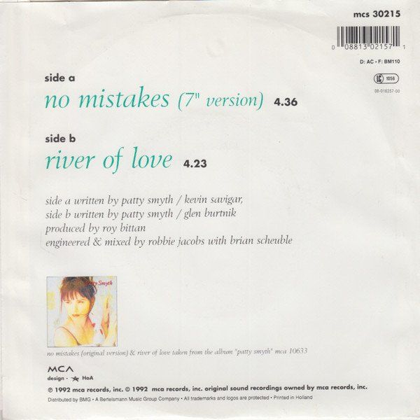 Dischi in vinile: Smyth Patty:  No Mistakes 7" – Usato da Steinhausen venduto da Vilivinili 1