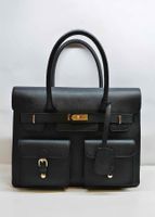 Elegante Lederhandtasche schwarz aus Saffiano-Leder