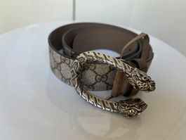 Gucci Ledergürtel leder/canvas  tolle Schnalle  85/34