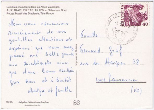 Cartoline postali: les Diablerets – Usato da Binningen venduto da Mountainrider 1