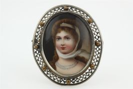 Preissturz!! Antike Brosche mit Portrait in Silber *S2045