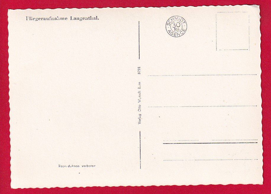 Cartoline postali: LANGENTHAL FLIEGERAUFNAHME – Usato da Grüningen venduto da Kartensammler 1