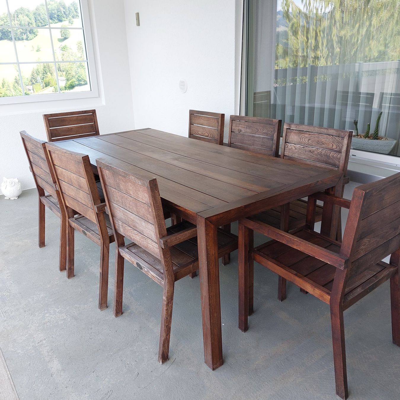 Set di tavolo e panche: Gartentisch mit 8 Stühlen, massives Holz – Usato da Ebnat-Kappel venduto da Kabee39