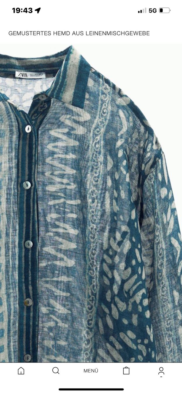 Zara Camicette: Gemustertes Hemd Leinenmischgewebe, Versand Möglich – Nuovo (secondo la descrizione) da Zürich venduto da Fashionista00 1