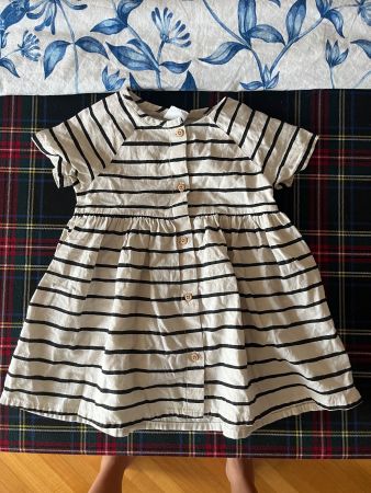 Leinenkleid mit Streifen von H&M, Größe 74